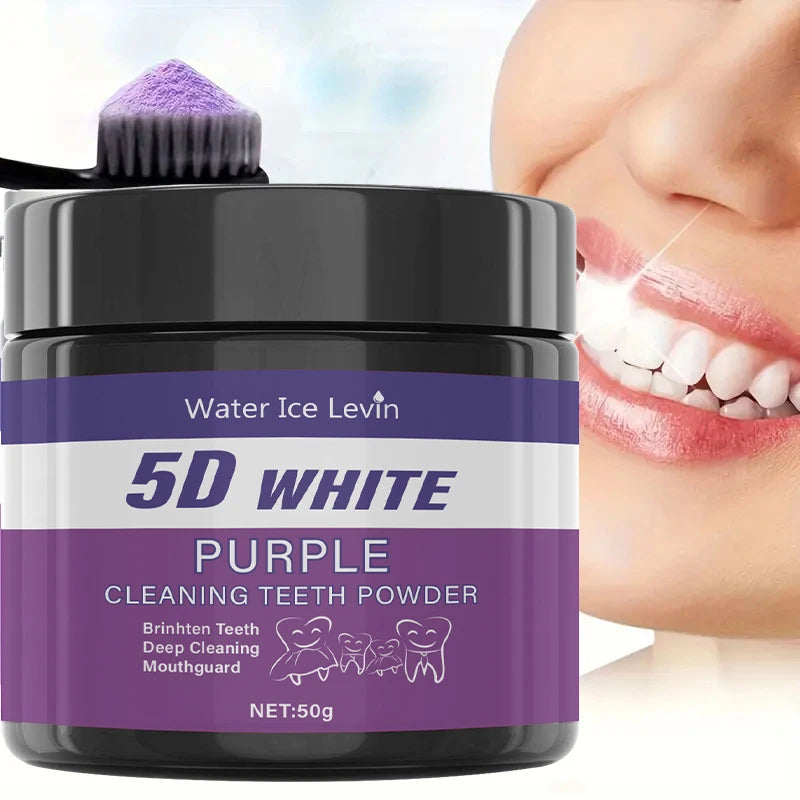 5D WHITE™ Purple Teeth Whitening Powder – Professional Deep Cleaning & Safe Daily Brightening for a Whiter, Fresher Smile